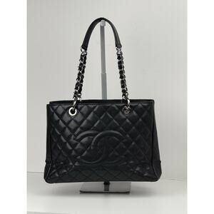 Chanel Black Caviar Grand Shopper Tote Bag